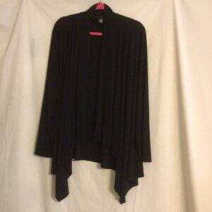ANTTHONY Liquid Knit Black Long Sleeve Shark Bite Open-Front Cardigan Jacket 1X